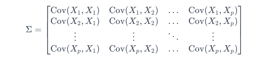 Definition of a covariance matrix