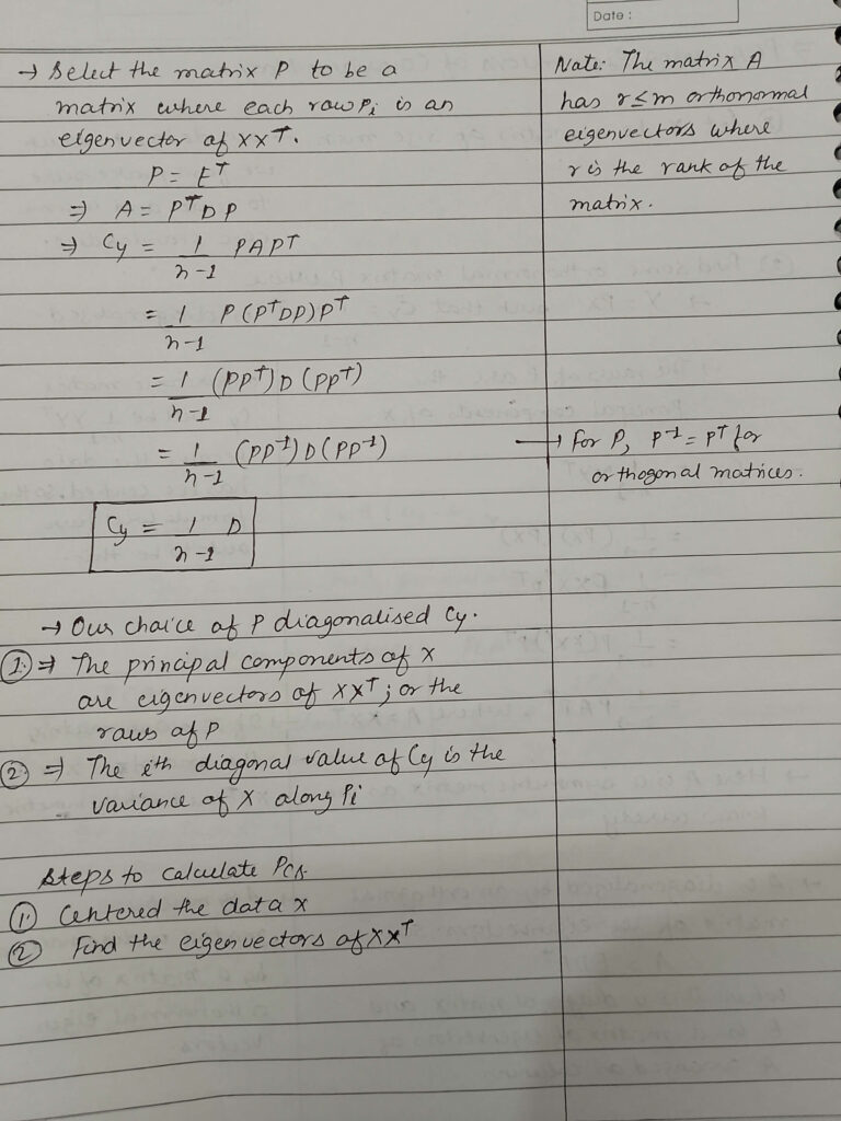 PCA Derivation Using Covariance Matrix