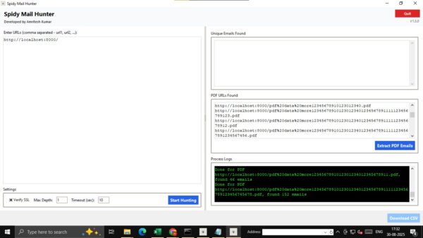 Using local host emqail extractionb