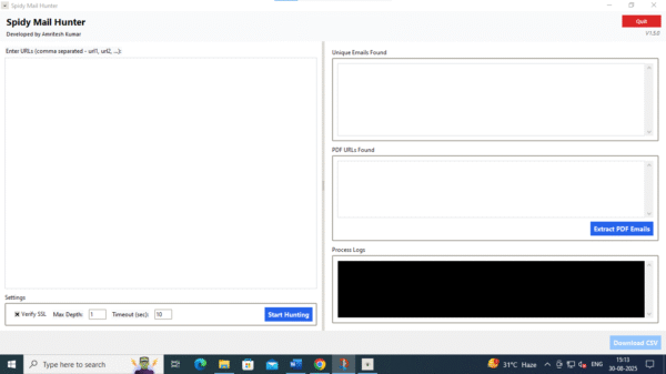 spidy main hunter screen on windows